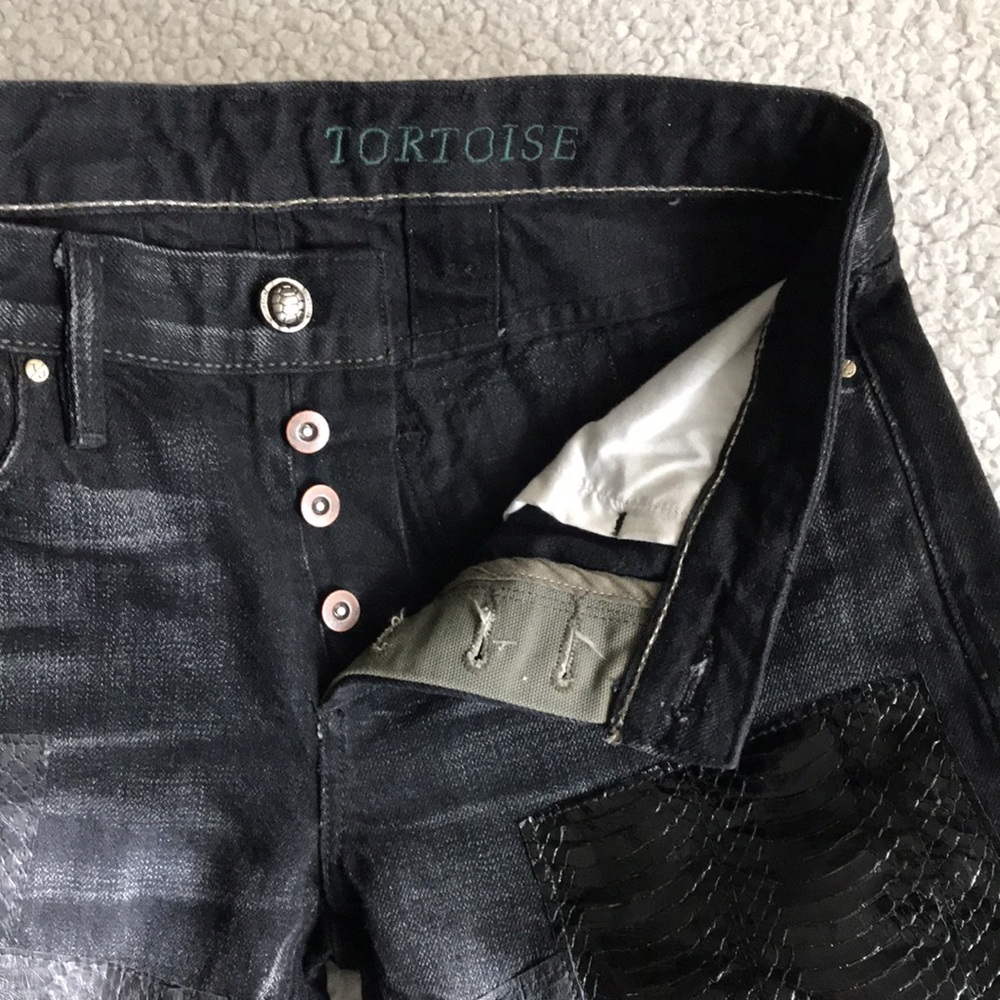 Tortoise Patchwork Boyfriend Jeans 24 - image 5